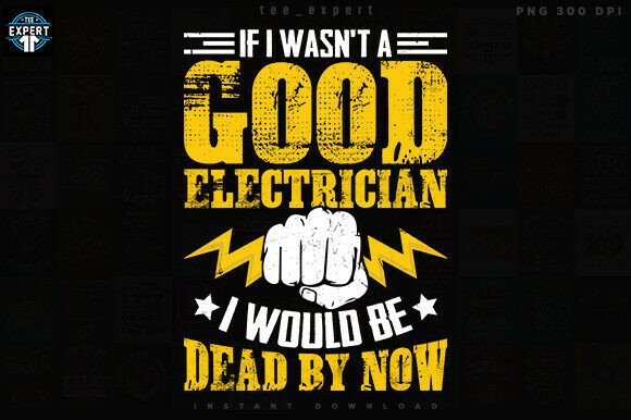 Bold Electrician Skull Joke Graphic: A High-Voltage Design Asset