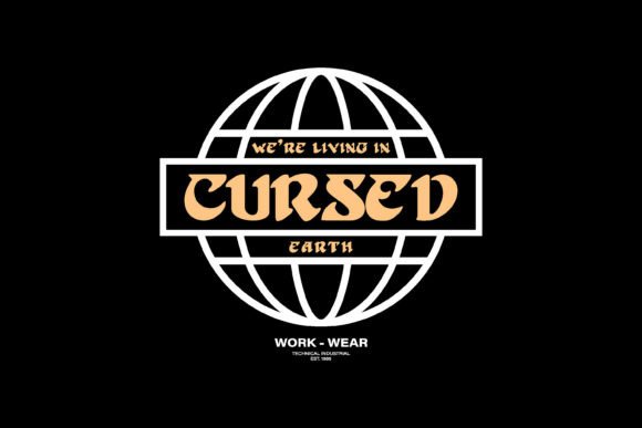 Cursed Bold Typography Graphic Tee: A Designer's Take on Edgy Type