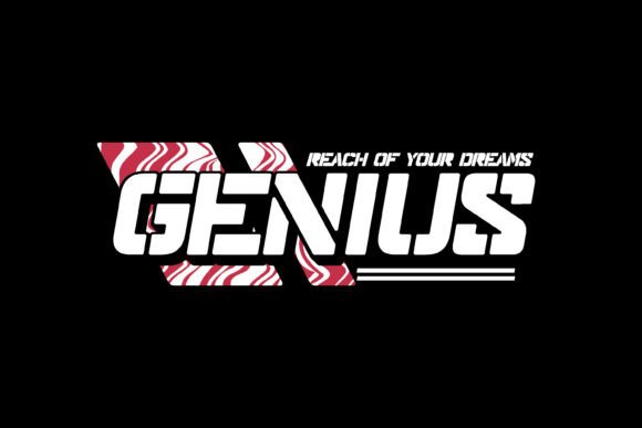 Genius Typography Badge Graphic Tee: Standout Design